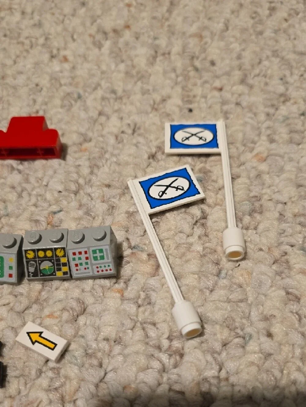 Vintage Lego Various Pieces - Signs, Control Stations, Shells, Flags, etc.